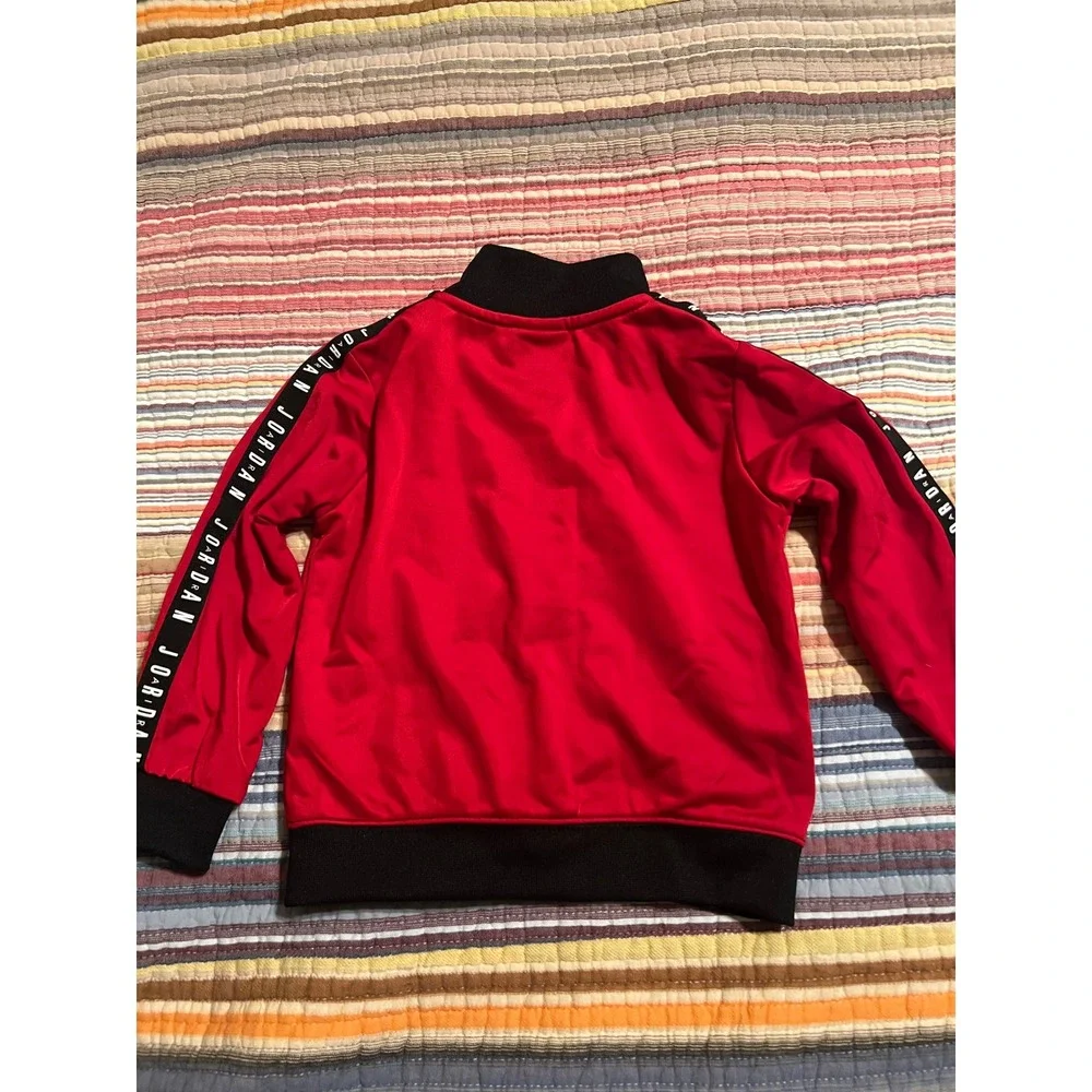 Jordan Toddler Track Jacket Red Black Full Zip Athletic Activewear 24‎ Months